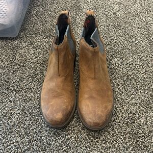 Sorel Brown Leather Chelsea Ankle Boots